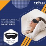 VIAGGI Grey Memory Foam Eye Mask, Sleep Eye Mask for Travel, Sleeping Eye Mask for Women and Men, Eye Cover